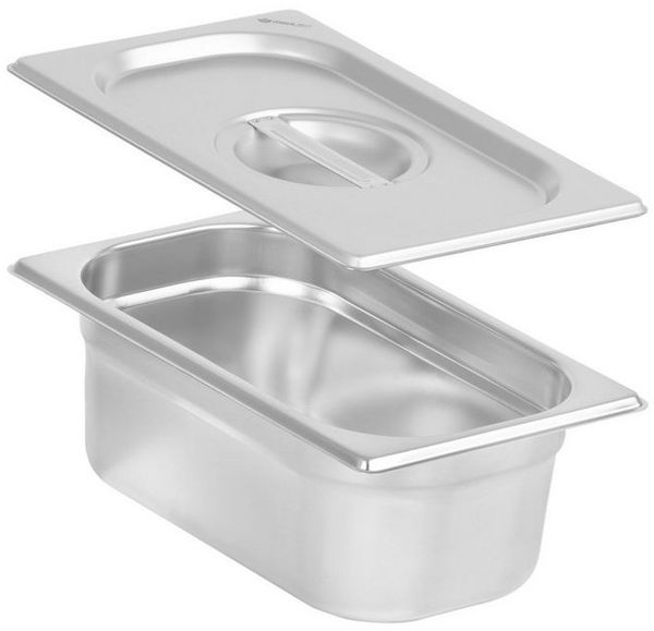 Mahlzeit Thermobehälter GN Behälter 1/4 mit Deckel, Höhe 100 mm, Edelstahl Wärmebehälter, Edelstahl, (Set, 2-tlg, 1x 1/4 GN Behälter mit Deckel(100 mm), für Chafing Dish