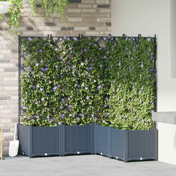 vidaXL Garten-Pflanzgefäß 5 Stk. Grau 120 x 120 x 143 cm PP 42002866
