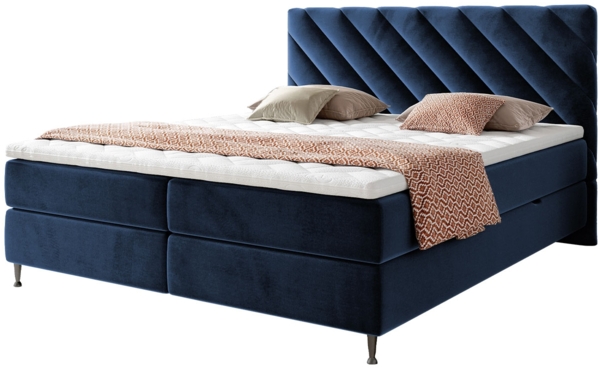 Boxspringbett 'Enzo' Blau 140x200 cm