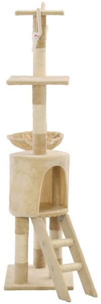 vidaXL Katzen-Kratzbaum mit Sisal-Säulen 138 cm Beige 170580 Bild 4