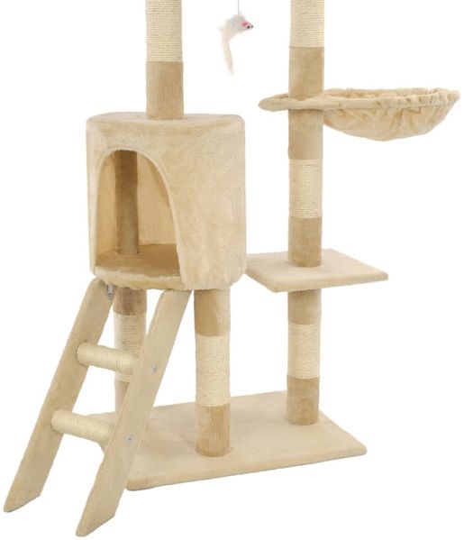 vidaXL Katzen-Kratzbaum mit Sisal-Säulen 138 cm Beige 170580 Bild 8