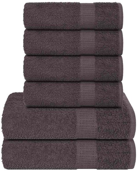 vidaXL 6-tlg. Handtuch-Set FROGN Anthrazit 360 g/m² 137079