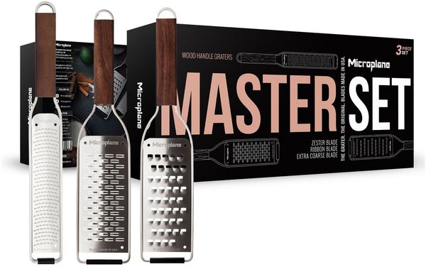 Microplane Geschenk-Set Master Serie - Reiben Set - Zester Klinge + sehr grobe Klinge + 2-Wege-Schneide 36159