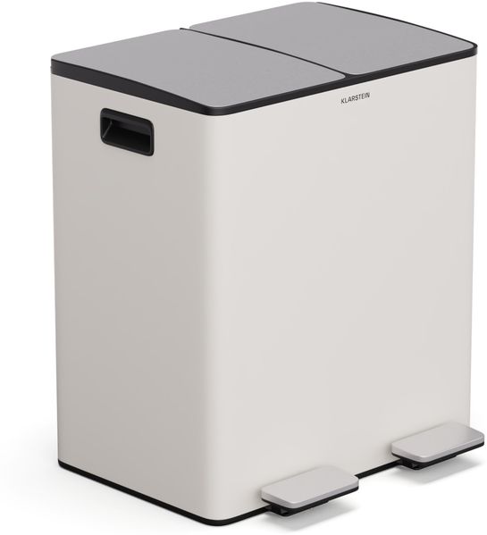 Klarstein EcoVista Mülleimer - 40L Abfalleimer mit 2 Fächern & 3L Komposteimer, Soft-Close, Edelstahl, Küchen-Abfalleimer, Mülltrennsystem Bild 3