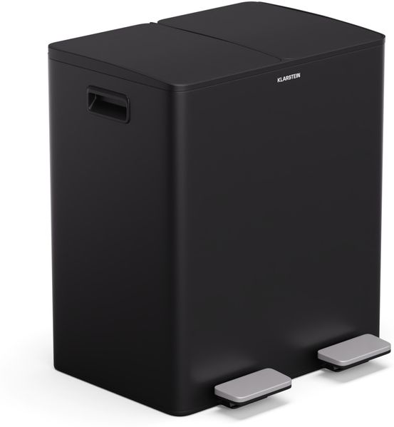 Klarstein EcoVista Mülleimer - 40L Abfalleimer mit 2 Fächern & 3L Komposteimer, Soft-Close, Edelstahl, Küchen-Abfalleimer, Mülltrennsystem Bild 2