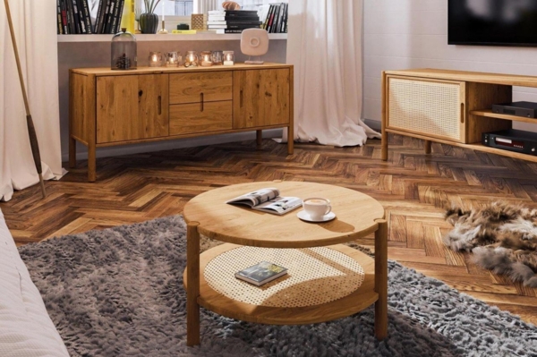 Couchtisch Tisch SAGA Eiche massiv 80x80 cm