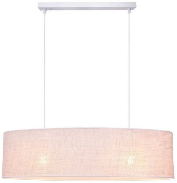 Licht-Erlebnisse Pendelleuchte FITUK, ohne Leuchtmittel, Metall Stoff E27 H: max. 100 cm Weiß 2-flammig länglich Modern