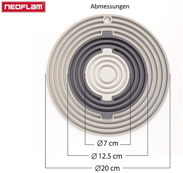 NEOFLAM® Topfuntersetzer FIKA 3in1 Silikon- Untersetzer, 3-tlg, Spülmaschinenfest, Rutschfest, Hitzebeständig