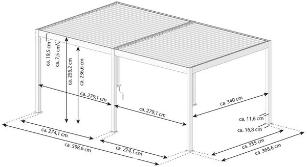 Oasis Pergola 3,6x6 m, anthrazit, Aluminium Bild 10
