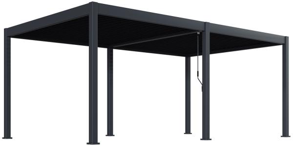 Voll-Aluminium Deluxe Lamellendach Pergola 3,6x6m anthrazit