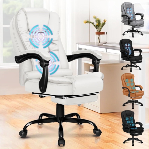 Bürostuhl Gaming Computer-Schreibtischstuhl, ergonomisch, Lordosenstütze, Leder