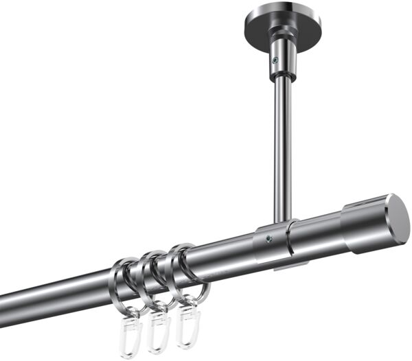 Gardinenstangen-Set Sonette Santo 360 cm (geteilt in 2 x 180 cm), 1-läufig, 20 mm Ø Chrom