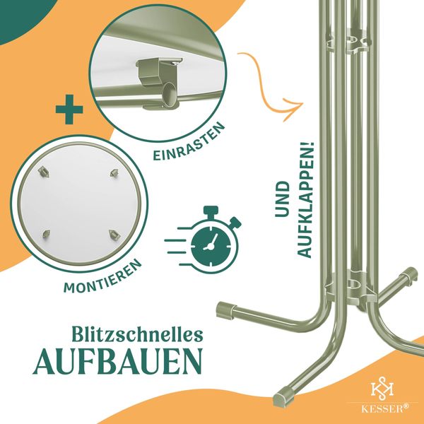 KESSER® Gastro Stehtisch klappbar - Gastronomie Bistrotisch rund - Wetterbeständiger Klapptisch Gartentisch - Runder Partytisch - Hitzebeständig - Stabil und sicher Ø 60 cm, 2er Set, Olive Grün Bild 5