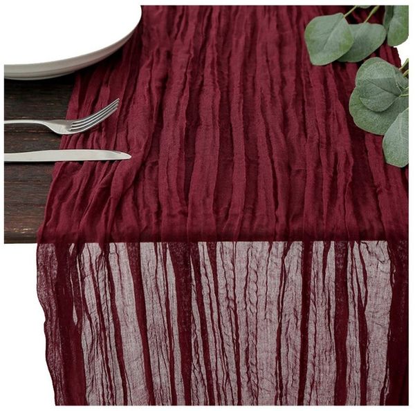 Zaewry Tischläufer Bali-Gaze mit Falten Tischdecke Bohemian Tabelle Flagge (1-tlg), 90x300 cm Romantische Tischdecke Dekoration