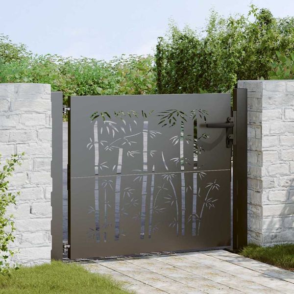 vidaXL Gartentor Schwarz 110 x 105 cm Pulverbeschichteter Stahl 42015894
