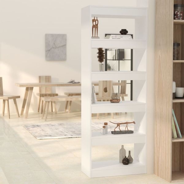 vidaXL Bücherregal/Raumteiler Weiß 60x30x166 cm Holzwerkstoff 811673