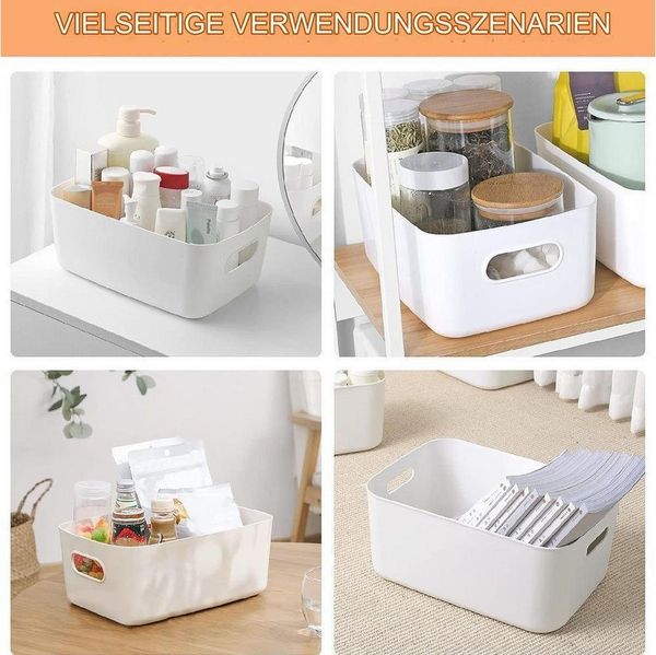 FELIXLEO Aufbewahrungsbox Aufbewahrungsbox Aufbewahrungskorb Regal Kunststoffbox (Weiß) (12 St)