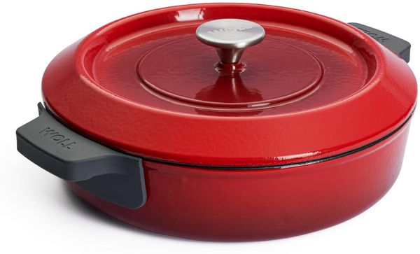 WOLL Iron Gusseisentopf rund Ø 28 cm 3,7 L raue Emaillierung Selbstberieselungsdeckel Induktion & Ofen bis 300 °C Spülmaschinenfest