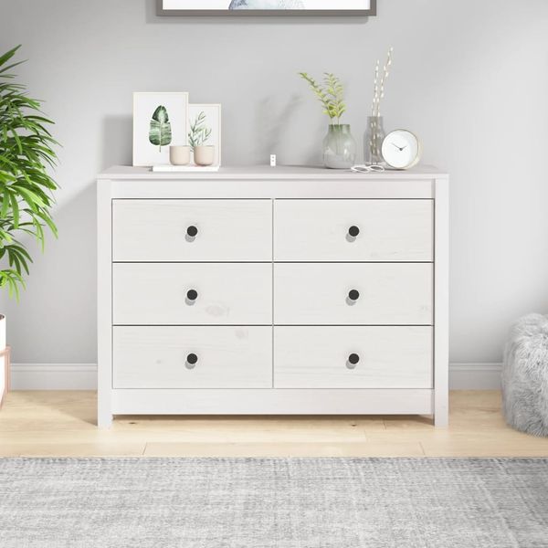 Beistellschrank, Büroschrank, Sideboard Weiß 100x40x72 cm Massivholz Kiefer