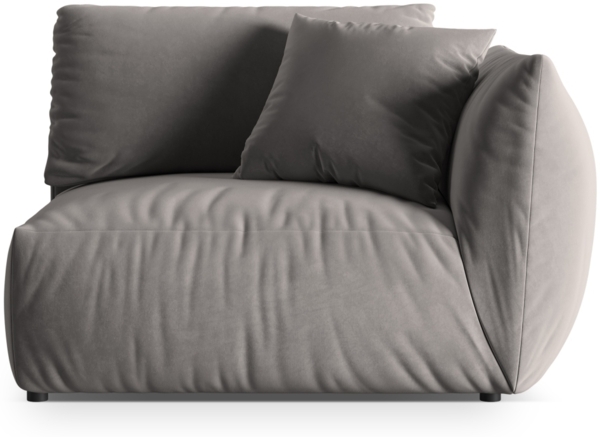 Micadoni Modul Chris Mittelgroß 1-Sitzer Rechts Samt Grau