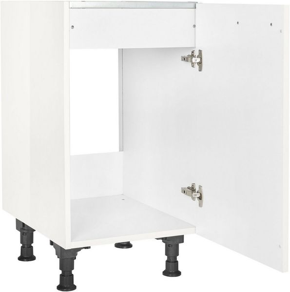 nobilia® Spülenschrank "Flash", Ausrichtung wählbar, vormontiert, in den Breiten 45 und 60 cm, mit höhenverstellbaren Sockelfüßen