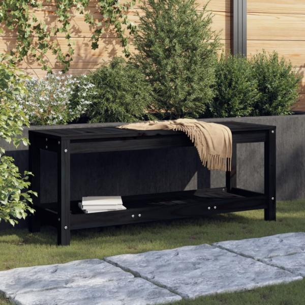 vidaXL Gartenbank Schwarz 108x35x45 cm Massivholz Kiefer 832384