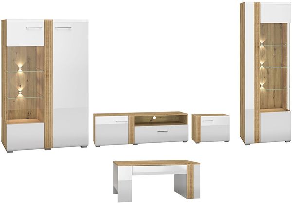 Wohnzimmerset ADAGIO Wohnwand 5-teilig Lowboard