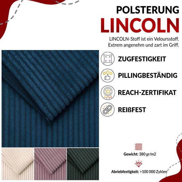 Ecksofa L-form, mit Schlaffunktion und Bettkasten - ARGOS - Creme Cord Bild 7