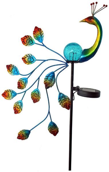 abc HOME LED Gartenleuchte Pfau, LED, Solarpanel, Lichtsensor, 92 cm H, LED fest integriert