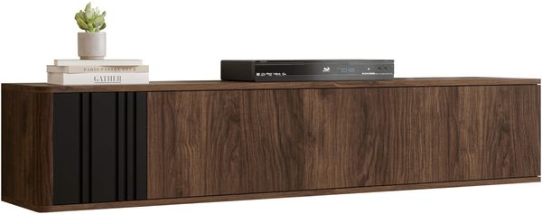 TV-Lowboard Poksin 150 (Farbe: Nuss Warmia / Schwarz)