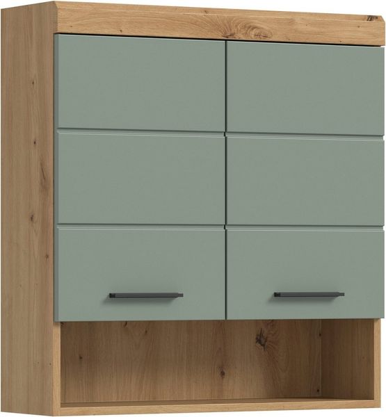 INOSIGN Hängeschrank Siena, Breite 74cm, 2 Türen, 1 offenes Fächer, MDF-Front in verschiedenen Farben erhältlich, Badmöbel, Badschrank, Schrank, Bad