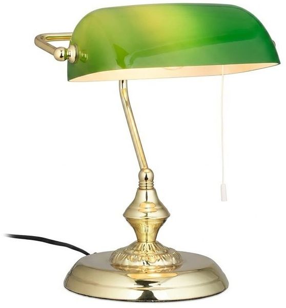 Relaxdays Bankerlampe mit Zugschalter