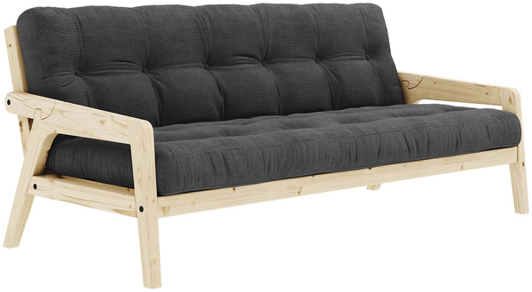 KARUP DESIGN GRAB Schlafsofa Cord Gestell Natur Matratze Charcoal