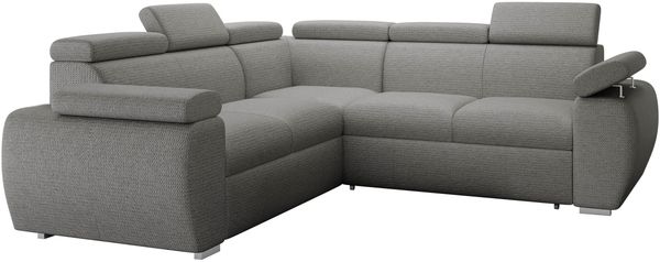 Ecksofa Boston Maxi mit Schlaffunktion, Bettkasten, Einstellbare Kopfstützen (Farbe: Aragon 90)