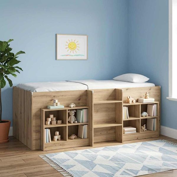 vidaXL Hochbett für Kinder 2 pcs Kunsthandwerk Eiche Holzwerkstoff 3422594