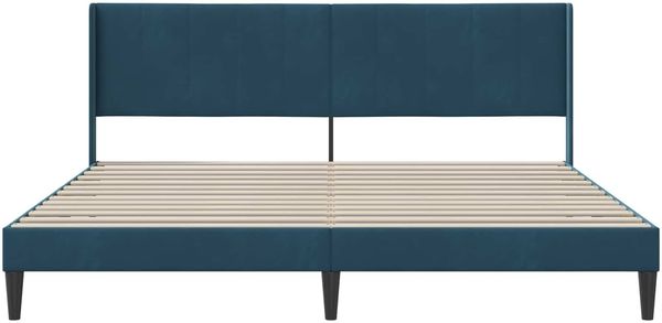 vidaXL Bettrahmen mit Kopfteil Blau 200 x 200 cm Samt 42027532 Bild 4