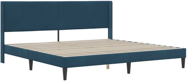 vidaXL Bettrahmen mit Kopfteil Blau 200 x 200 cm Samt 42027532 Bild 3