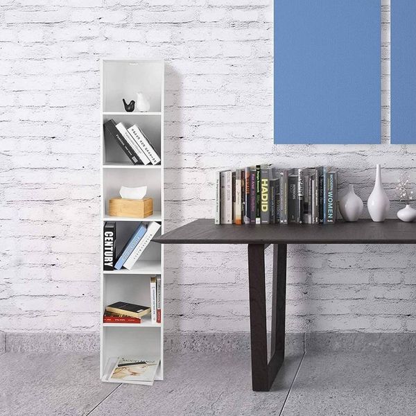 Woltu Bücherregal, 1-tlg, Aktenschrank, MDF, 6 Fächer, 30x24x158,5cm