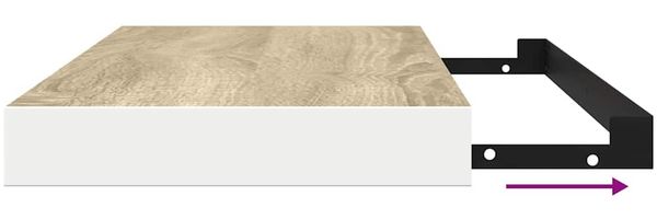 vidaXL Schweberegale 2 Stk. Eiche und Weiß 90 x 23,5 x 3,8 cm MDF Bild 11