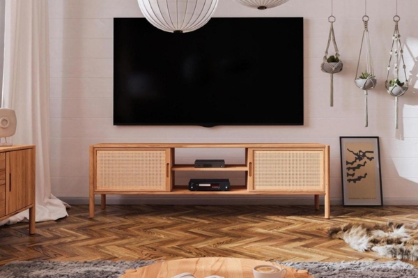 Lowboard TV-Schrank SAGA Buche massiv 204x64x46 cm