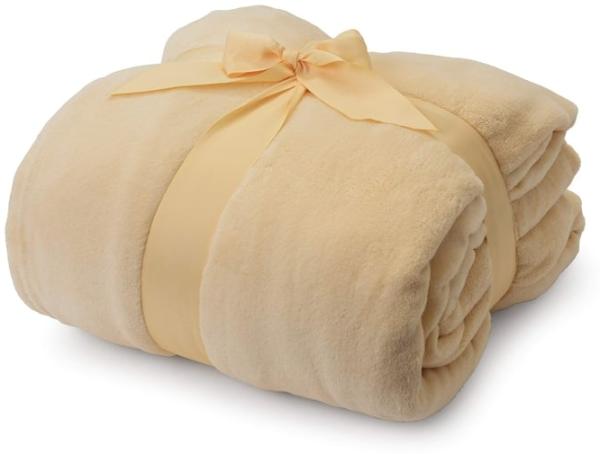 LUMALAND Sofa Kuscheldecke mit Ärmeln & Fußtasche - 150x180 cm - Beige