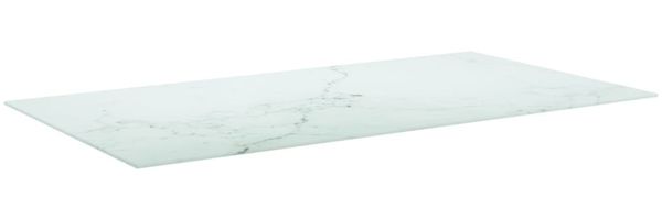 vidaXL Tischplatte Weiß 120x65 cm 8 mm Hartglas in Marmoroptik 322260 Bild 2