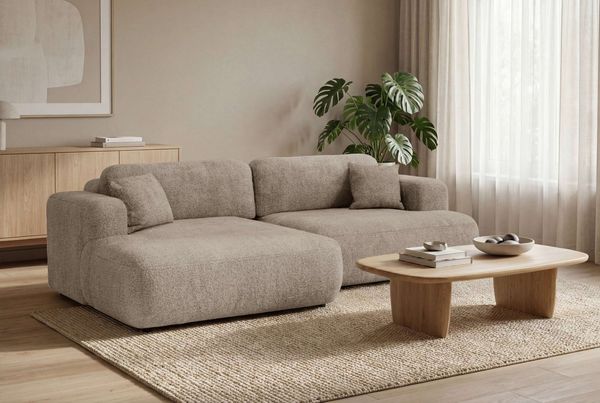 OTTO home Ecksofa VEEVIA L-Form, Schlafsofa, Verlässliche Qualität, Breite 256cm, mit Bettkasten, belastbar bis 480kg, inklusive Rücken- und Zierkissen