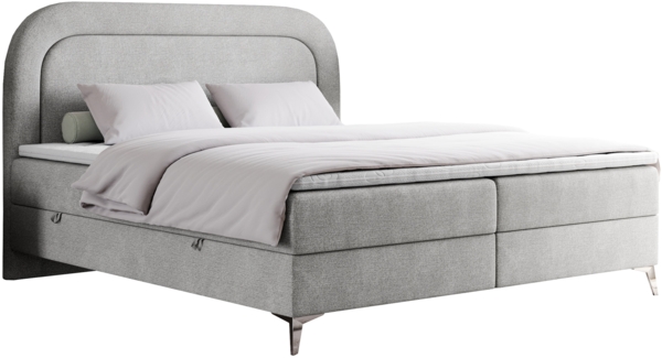 Boxspringbett, Schlafzimmerbett, Bettkasten - EIRA -180 x 200 cm - Hellgrau Stoff - H4 Bild 4