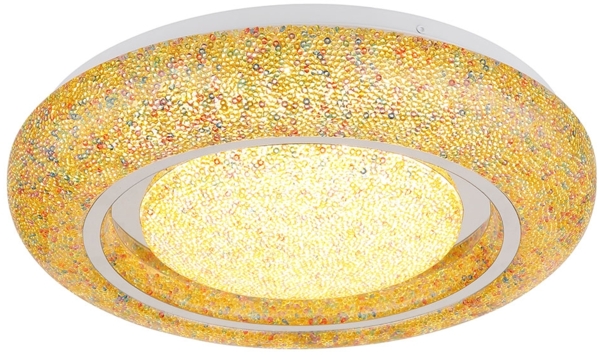 LED Deckenleuchte, Kristalle, bunt, D 38 cm