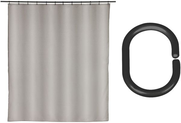 SCHÖNER WOHNEN-Kollektion Duschvorhang »Mayour« Breite 180 cm (Set, 17-tlg), aus recyceltem Polyester, wasserabweisend, mit 16 Duschvorhangringen