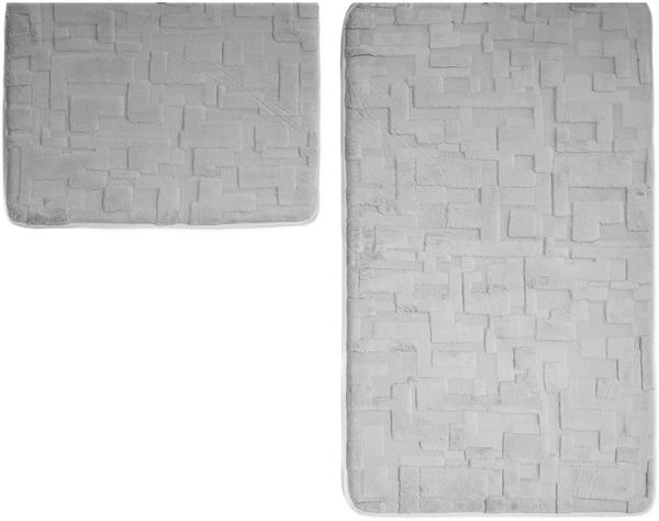 Elegance Badematten-Set mit modernem Strukturmuster - 2-teiliges WC-Set Grau