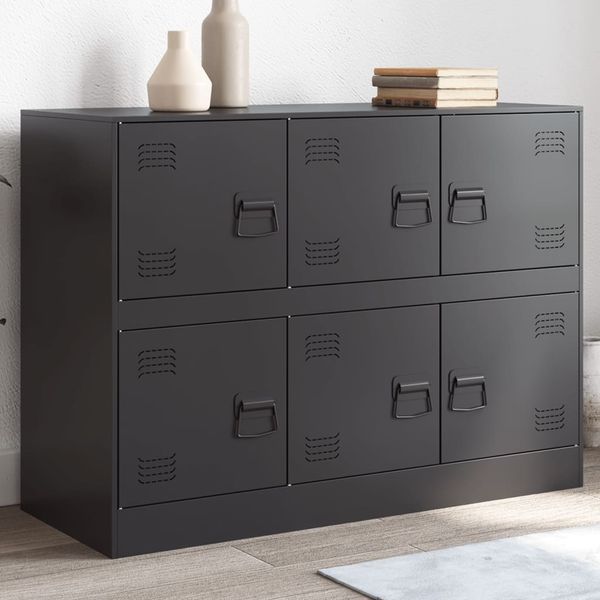 vidaXL Kommode Schwarz 99 x 39 x 73 cm Stahl