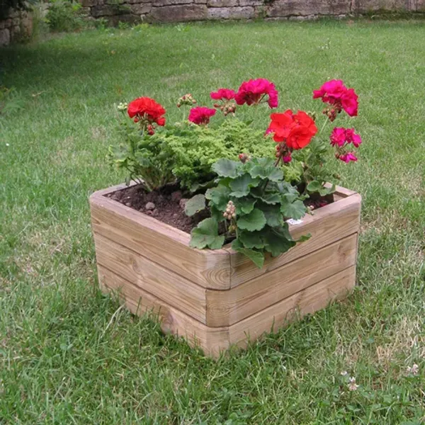 Pflanzkasten Kiefer 40 x 40 x 25 cm mit abgerundeten Ecken