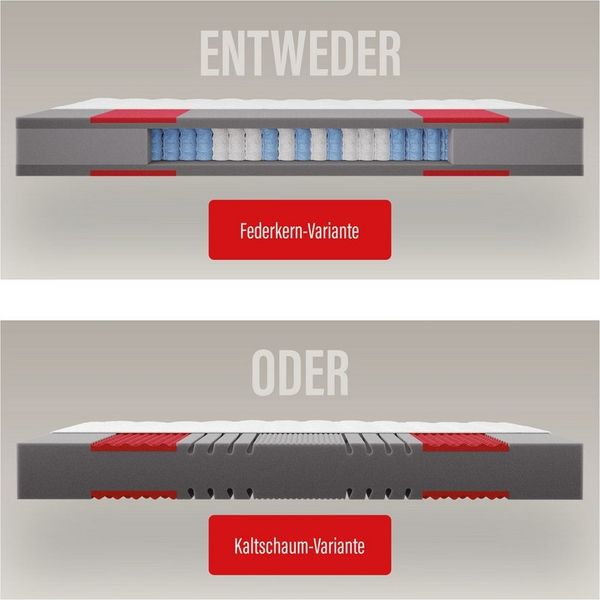 Taschenfederkernmatratze Neuheit: Paradies Prolife Supreme, Matratze 90x200, 140x200 cm & mehr, Paradies, 22 cm hoch, 7-Zonen Matratze, ergonomisch, atmungsaktiv